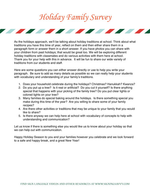 Printable PDF - Holiday Letter - Option 4 Candy Cane Line