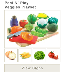 View word list of ASL signs for Play Veggies Playset